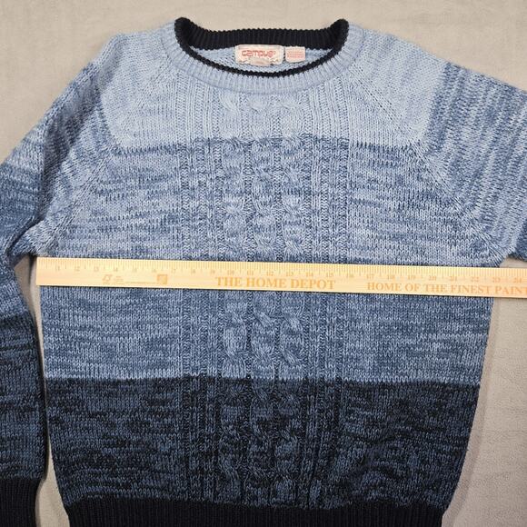 Vintage Campus Sweater Mens Large Ombre Grandpacore Preppy Beachy 90s Acrylic - Picture 5 of 7